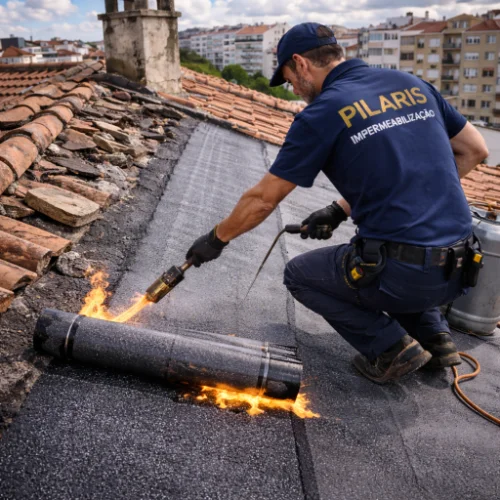 impermeabilização de telhados lisboa com aplicação de tela asfáltica