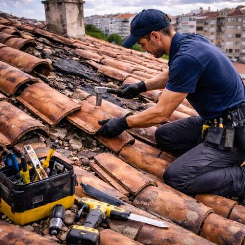 reparação de infiltrações no telhado lisboa com manchas no teto