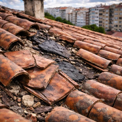 reparação de telhados lisboa com telhas danificadas